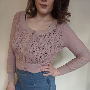 Pink Crochet Sweater by dELIA*S